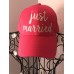 's Monogrammed Hot Pink Baseball Cap 'Just Married' NWT  eb-15445366